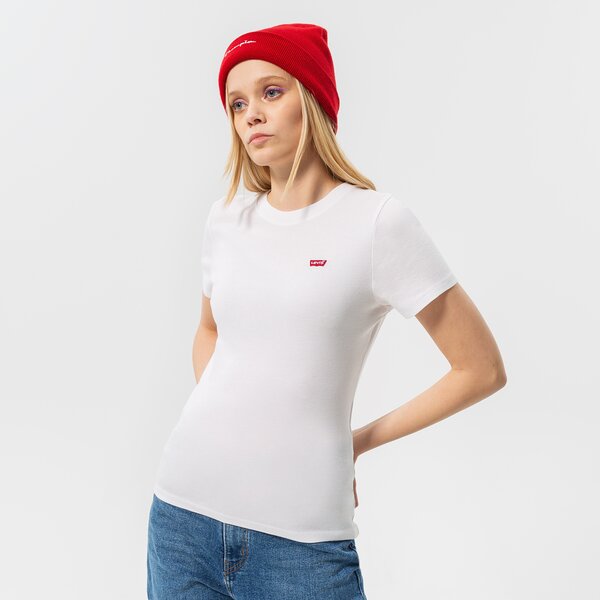 Дамска тениска LEVI'S ТЕНИСКА SS RIB BABY TEE 37697-0000 цвят бял