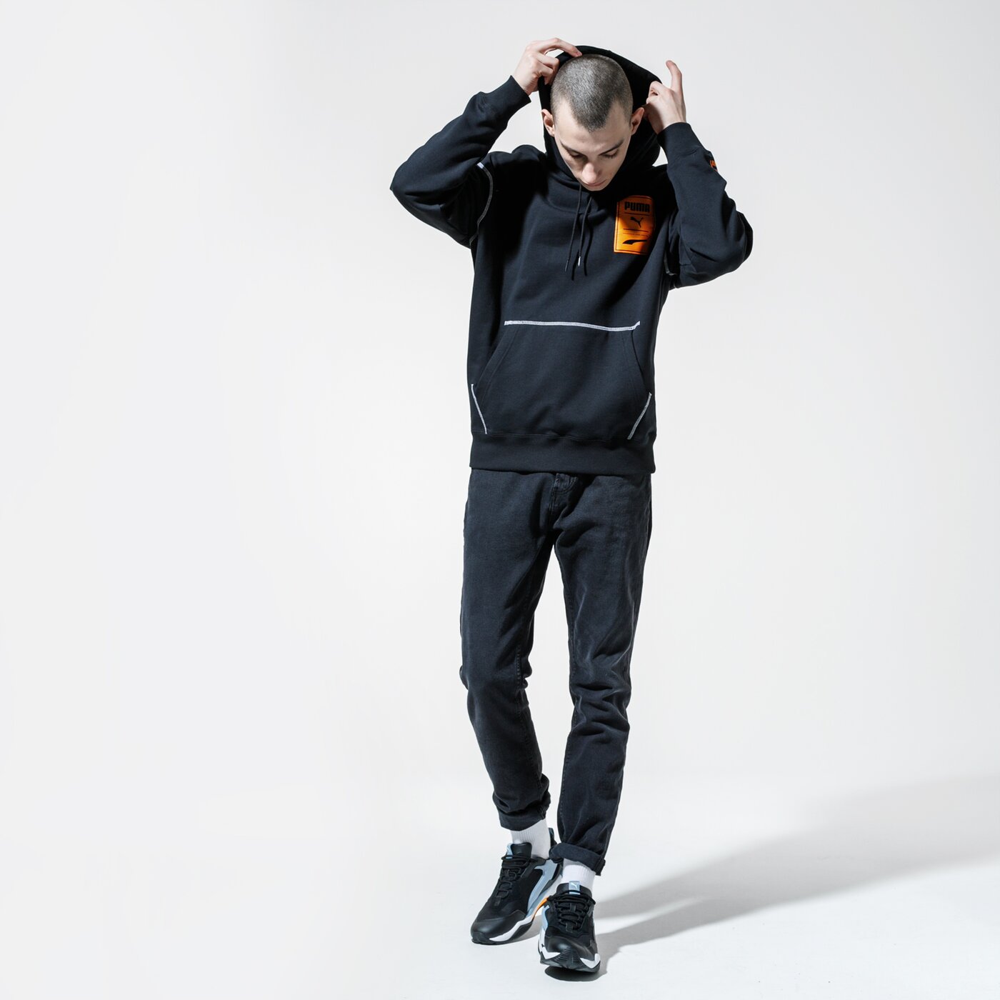 Мъжки суичър PUMA СУИТЧЪР С КАЧУЛКА RECHECK PACK GRAPHIC HOODIE 59788601 цвят черен