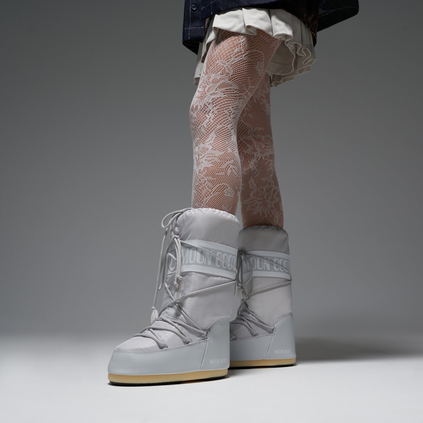 Дамски кежуал MOON BOOT ICON NYLON 14004400086 цвят сив