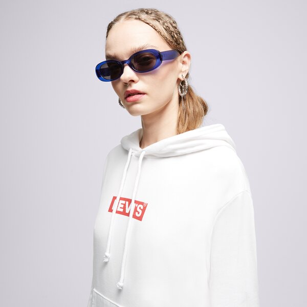 Дамски суичър LEVI'S СУИТЧЪР С КАЧУЛКА BOXTAB HOOD WHT/RED a2640-0017 цвят бял