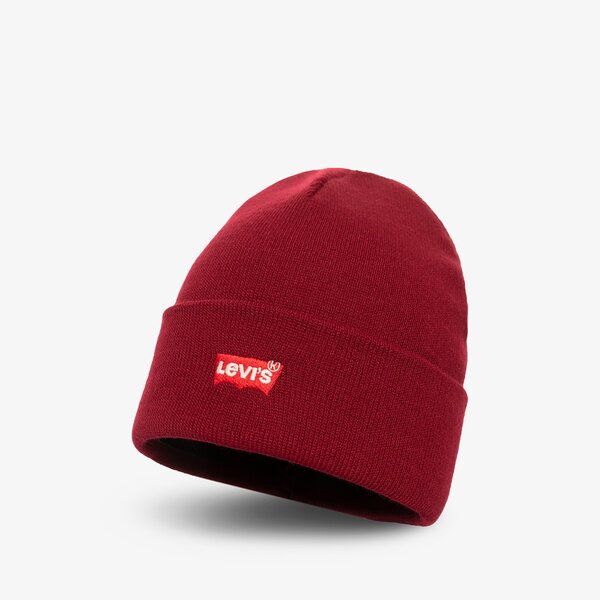 Дамска зимна шапка LEVI'S ШАПКА RED BATWING EMBROIDERED BEANIE 38022-0184 цвят бордо