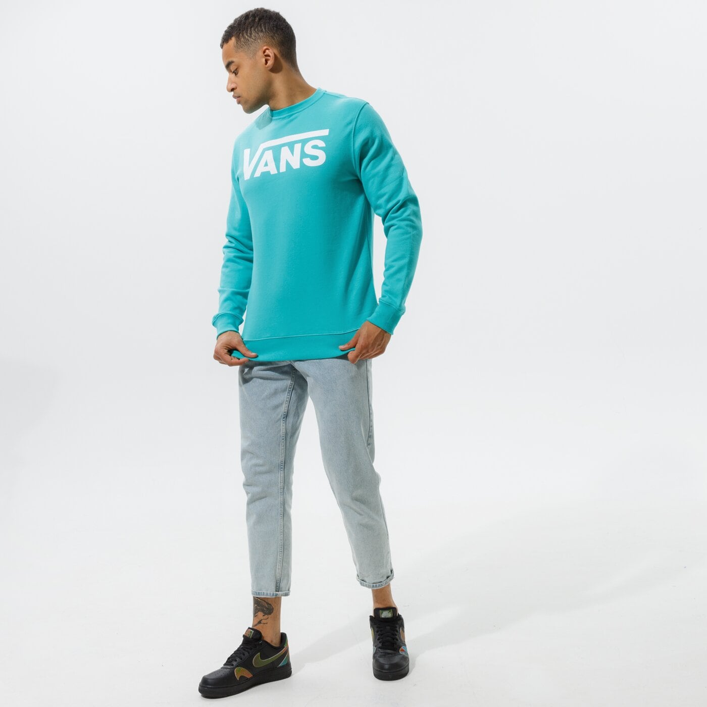 Мъжки суичър VANS СУИТЧЪР VANS CLASSIC CREW II vn0a456az6r1 цвят син