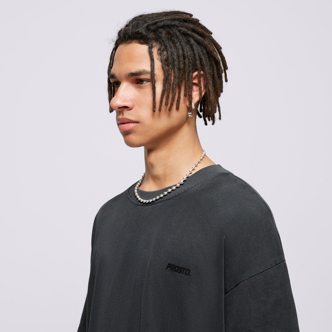 Мъжка тениска PROSTO  ТЕНИСКА BLAC WASHED BLACK kl241mtee1231 цвят черен