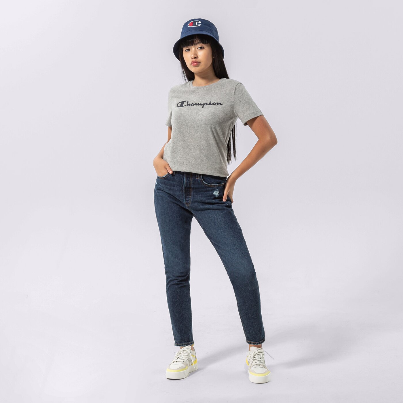 Дамска тениска CHAMPION ТЕНИСКА CREWNECK ТЕНИСКА 114911em006 цвят сив