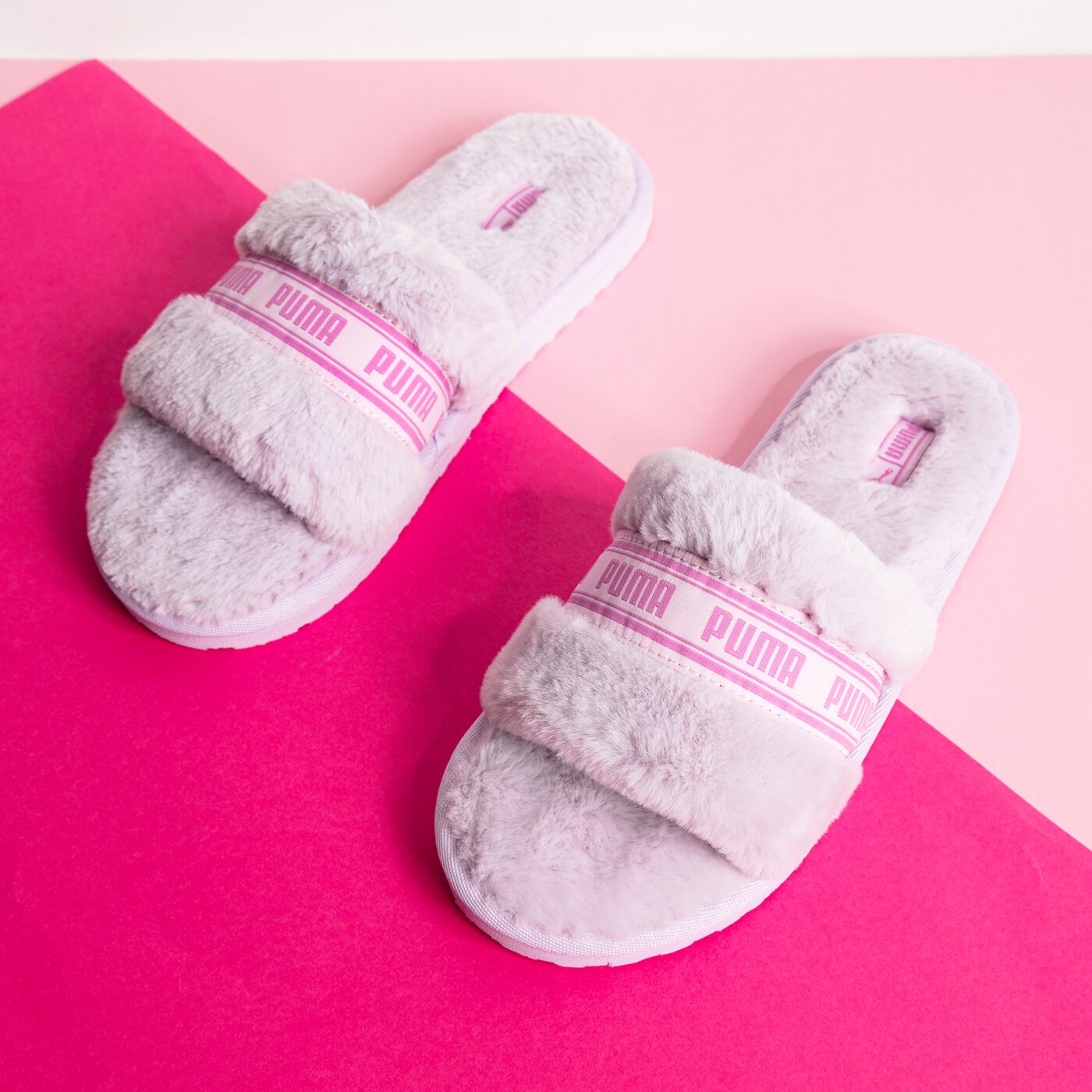 Дамски чехли и сандали PUMA FLUFF  38493706 цвят розов