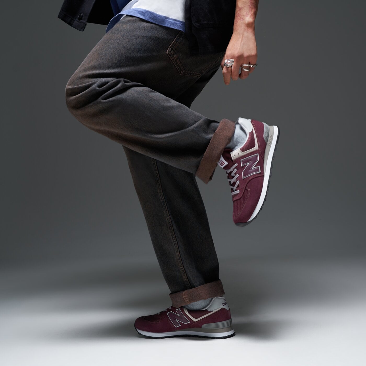 Мъжки маратонки NEW BALANCE 574  ml574evm цвят бордо