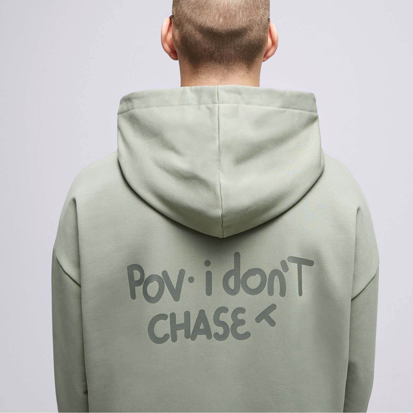 Мъжки суичър S.NOW JOB SIZEER HOODIE “POV” OLIVE si123blu50003 цвят зелен