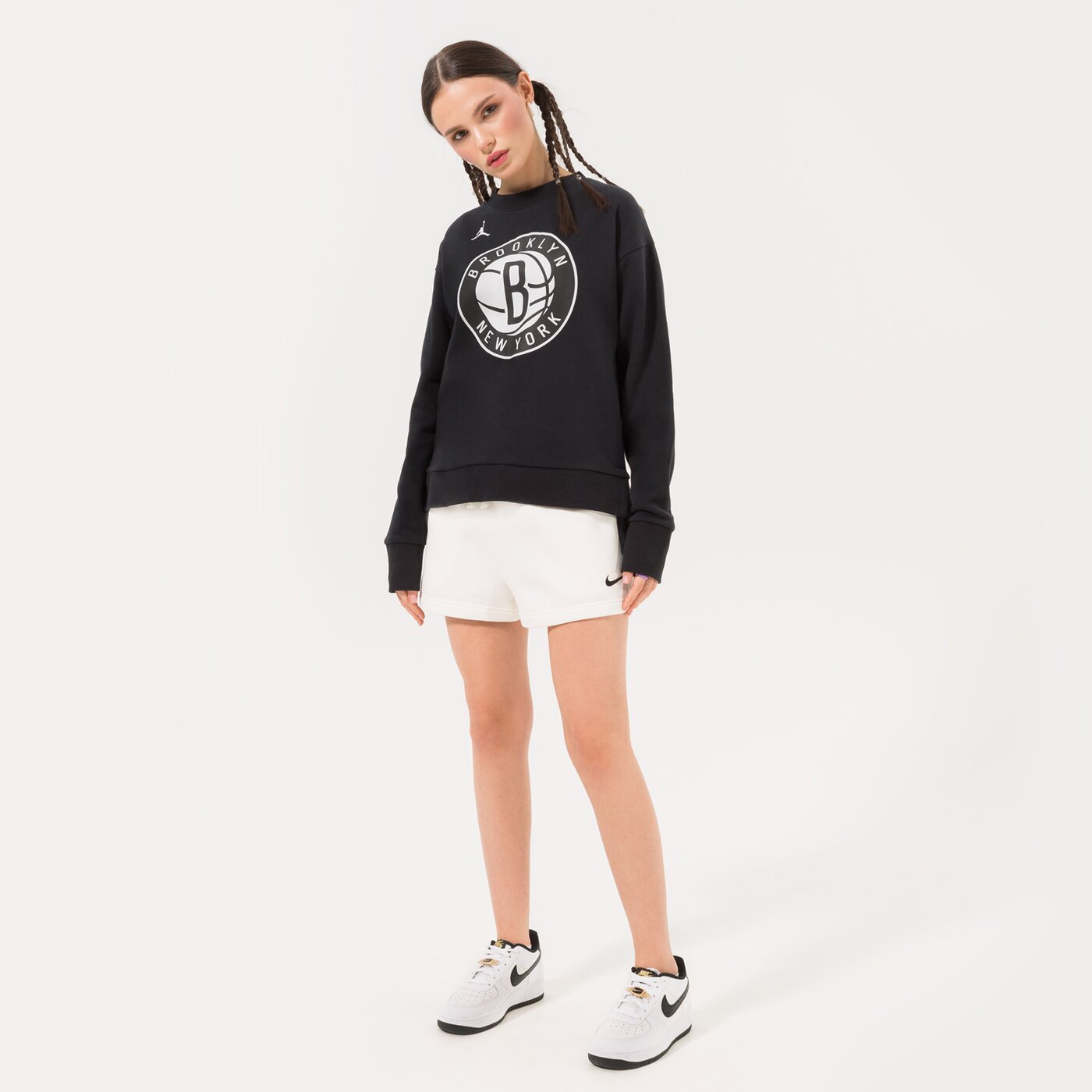 Дамски суичър JORDAN СУИТЧЪР BKN W NK FLC CREW CTS STMT NBA do0192-010 цвят черен