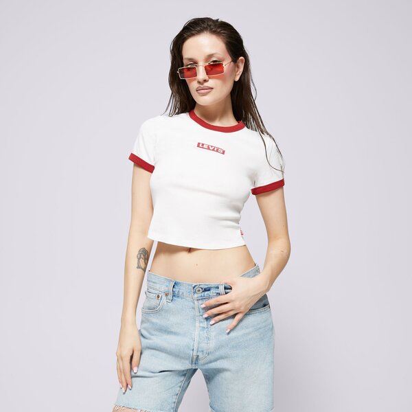 Дамска тениска LEVI'S ТЕНИСКА GRAPHIC MINI RINGER NEUTRALS a3523-0098 цвят бял