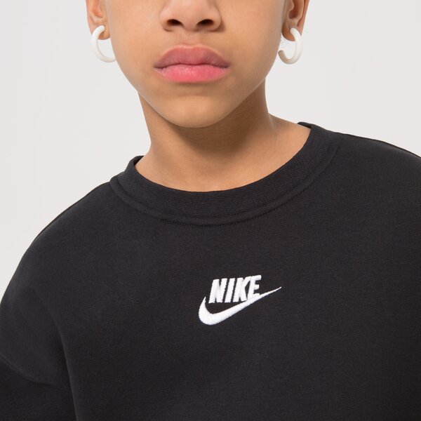 Детски суичър NIKE СУИТЧЪР G NSW CLUB FLC BF CREW LBR GIRL dd7473-010 цвят черен