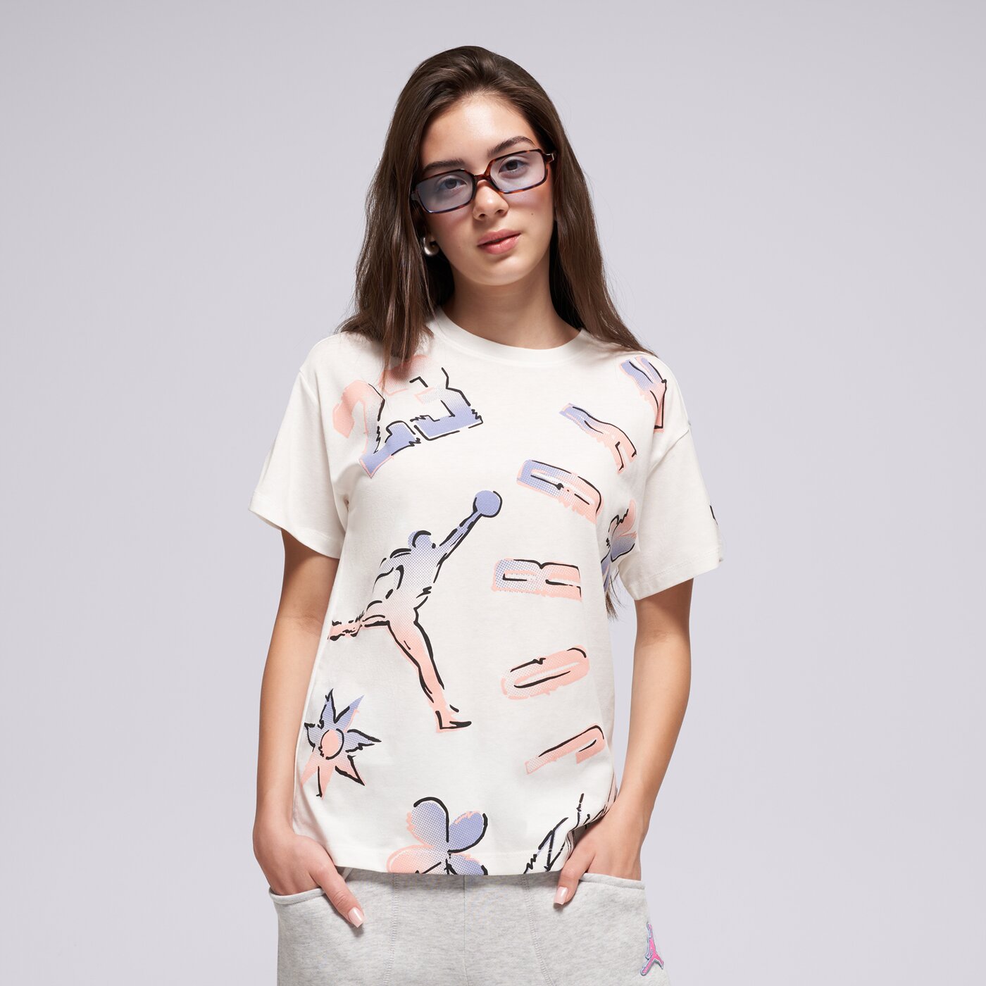 Детска тениска JORDAN ТЕНИСКА JDG 23 THROWBACK SS TEE GIRL 45f263-782 цвят кремав