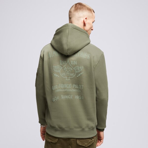 Мъжки суичър ALPHA INDUSTRIES СУИТЧЪР С КАЧУЛКА AIR FORCE 138337142 цвят каки