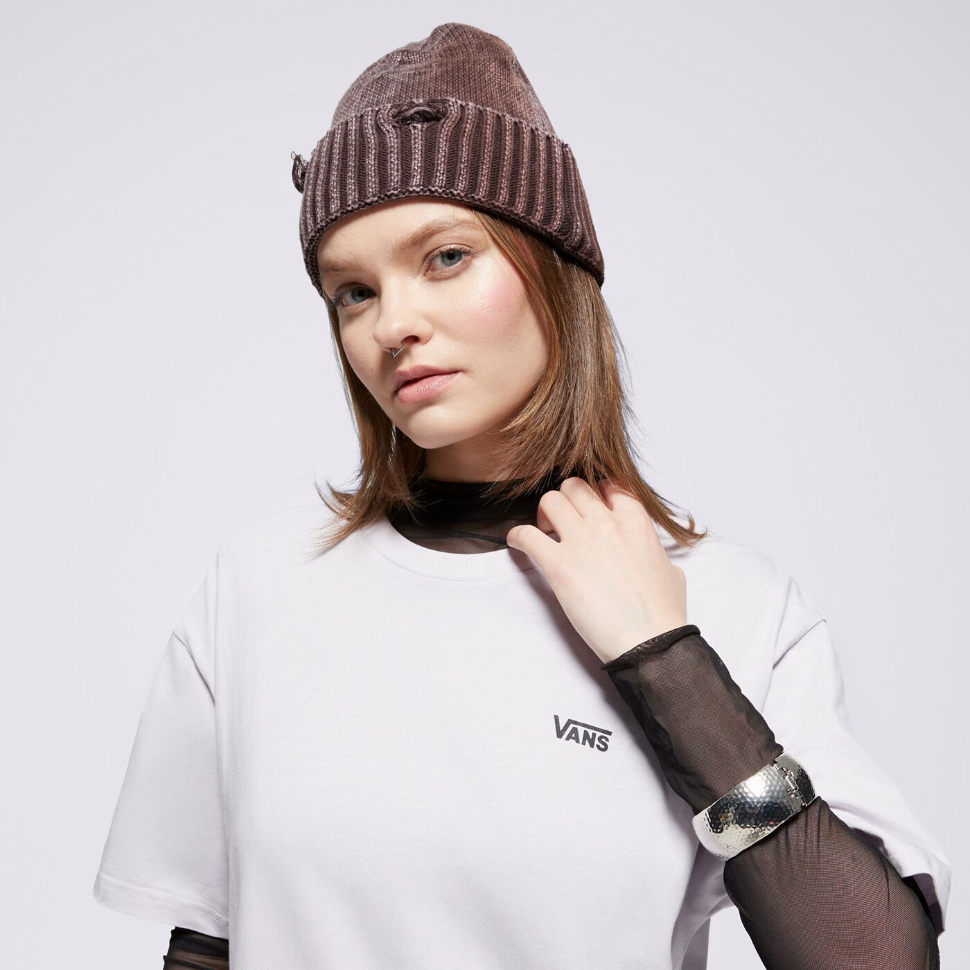 Дамска тениска VANS ТЕНИСКА LEFT CHEST LOGO TEE EM vn0a7rsruui1 цвят виолетов