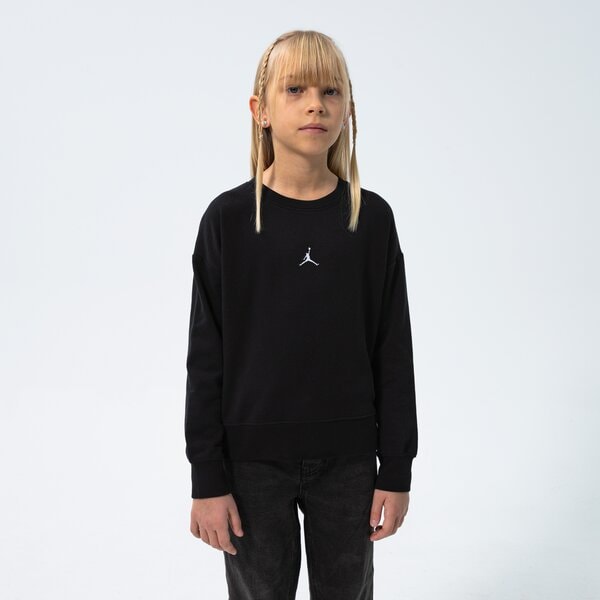 Детски суичър JORDAN СУИТЧЪР ESSENTIALS CREW GIRL 45a859-023 цвят черен