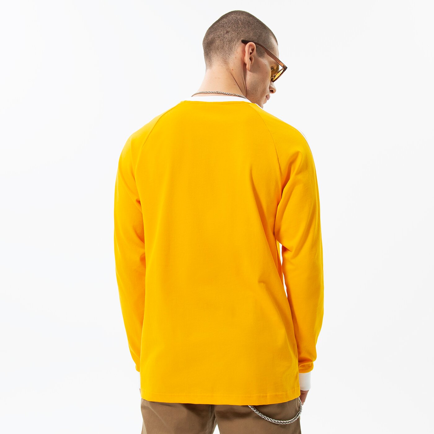 Мъжка тениска ADIDAS ТЕНИСКА 3-STRIPES LS T hk7287 цвят оранжев