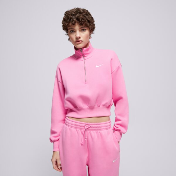 Дамски суичър NIKE СУИТЧЪР СЪС ЗАКОПЧАВАНЕ   W NSW PHNX FLC QZ CROP dq5767-675 цвят розов