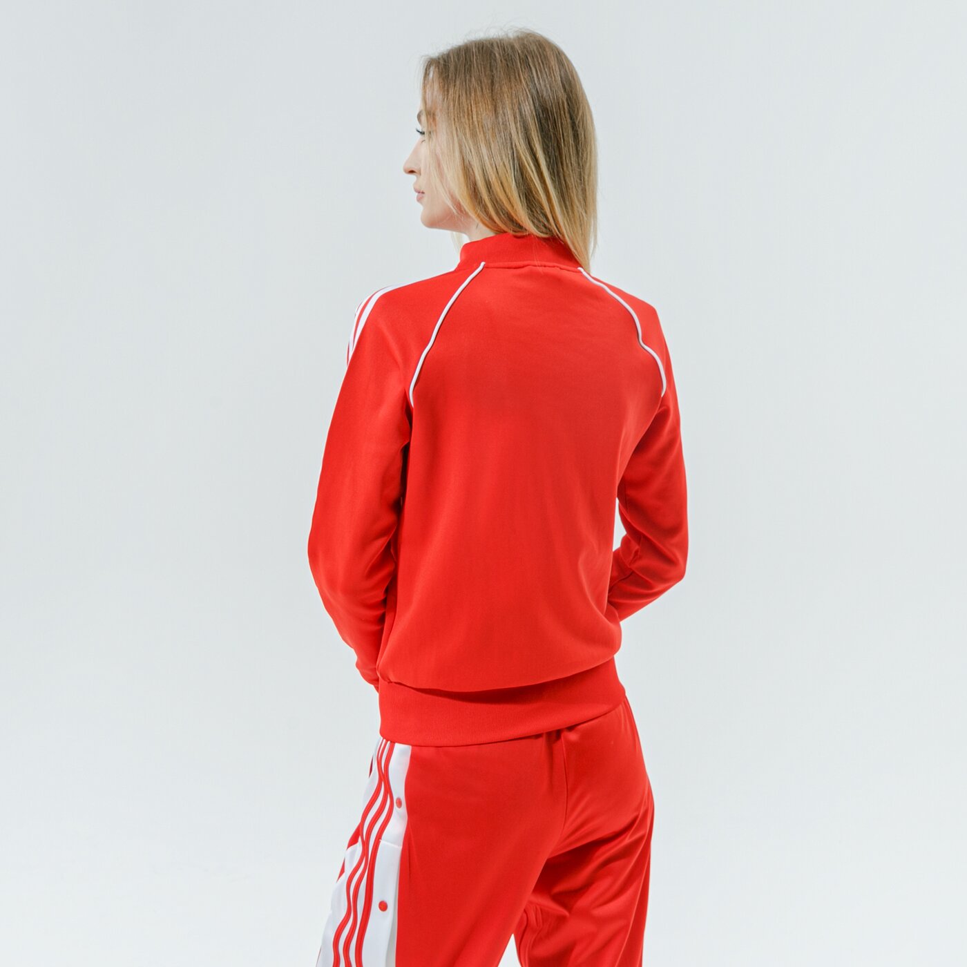 Дамски суичър ADIDAS СУИТЧЪР СЪС ЗАКОПЧАВАНЕ SST TRACKТОП PB  h18189 цвят червен