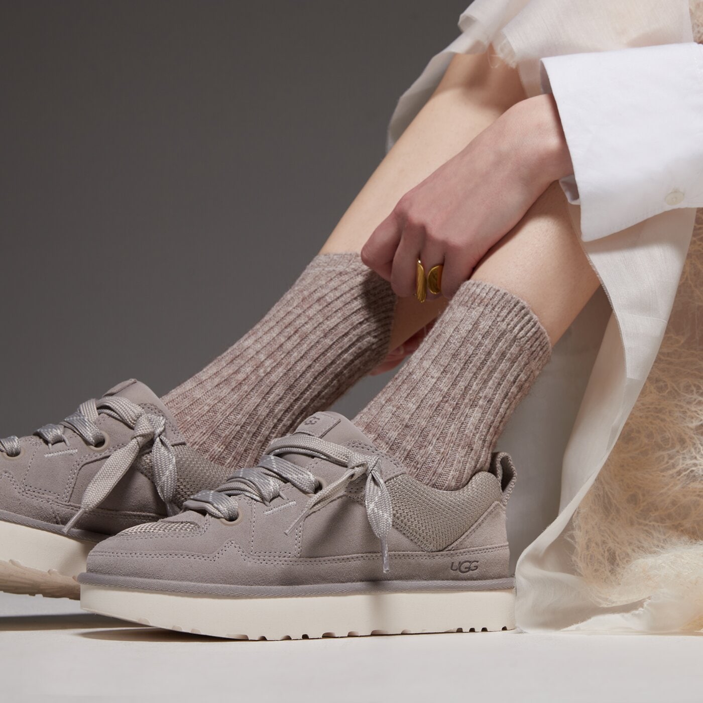 Дамски кежуал UGG W LO LOWMEL 1168890-cpf цвят сив