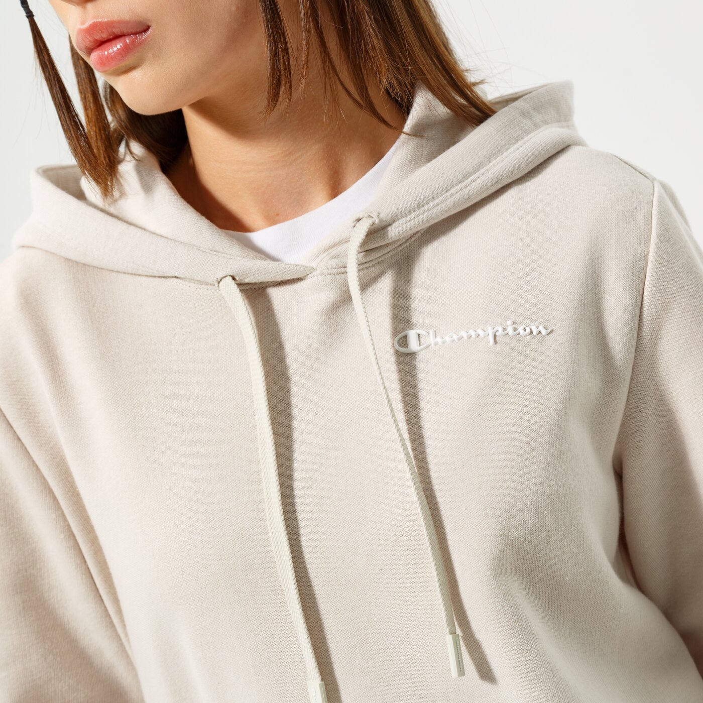 Дамски суичър CHAMPION СУИТЧЪР С КАЧУЛКА HOODED SWEATSHIRT 114859ms014 цвят бежов