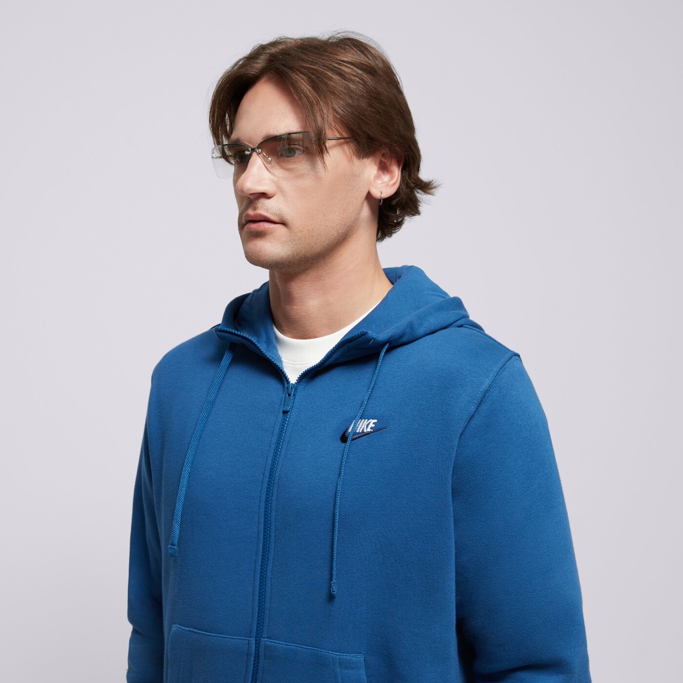 Мъжки суичър NIKE СУИТЧЪР СЪС ЗАКОПЧАВАНЕ С   КАЧУЛКА M NSW CLUB DT HDFZ dq8384-476 цвят син