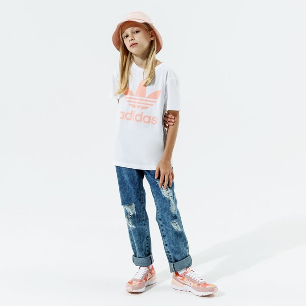 Детска тениска ADIDAS ТЕНИСКА GIRLS' TREFOIL BOYFRIEND GIRL h35618 цвят бял