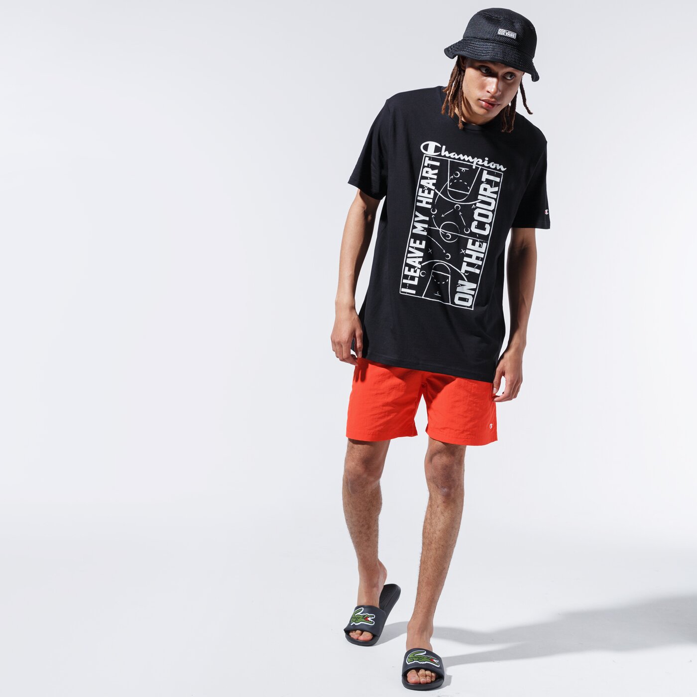 Мъжки къси панталони CHAMPION ШОРТИ BASIC SWIM SHORTS 215498ys057 цвят оранжев