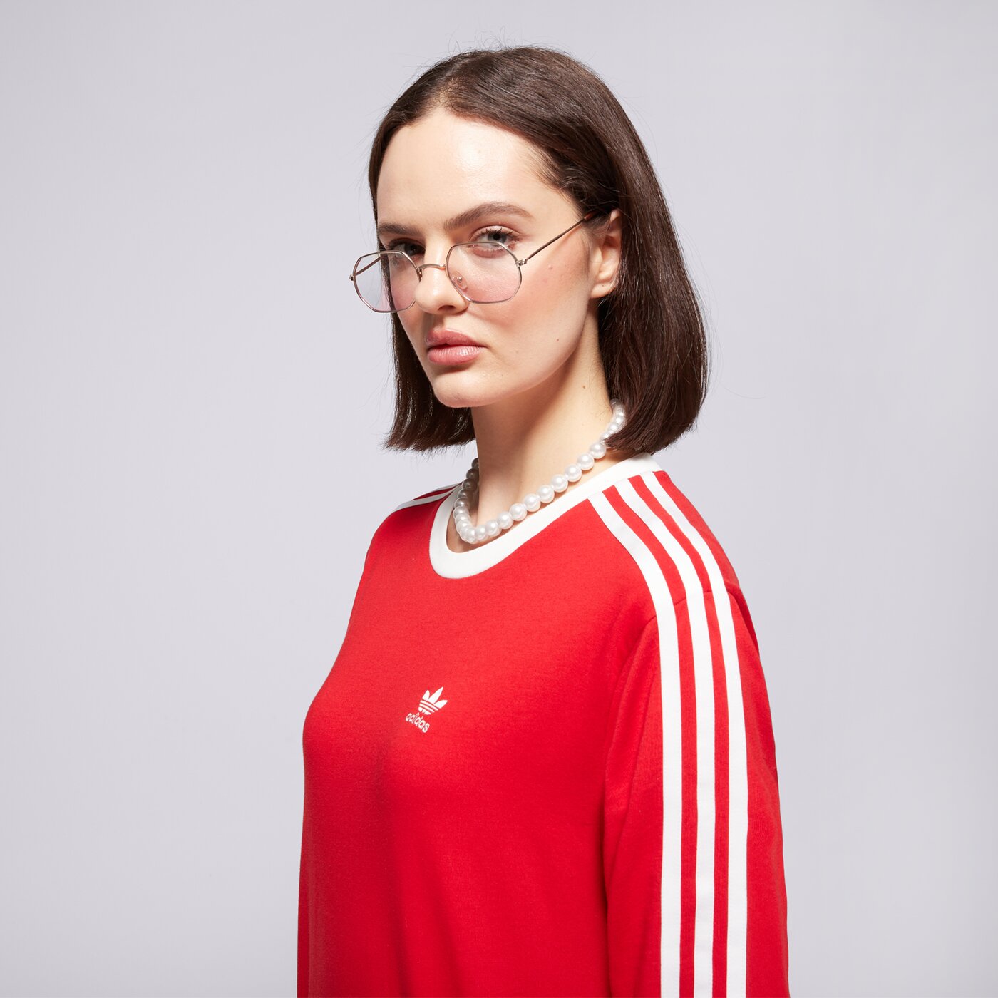 Дамска тениска ADIDAS ТЕНИСКА 3S REGULAR LS jc5777 цвят червен