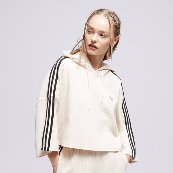 Дамски суичър ADIDAS СУИТЧЪР С КАЧУЛКА CROPPED HOODIE ic5461 цвят бял