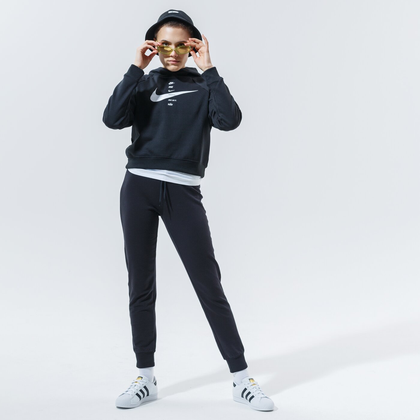 Дамски суичър NIKE СУИТЧЪР С КАЧУЛКА W NSW SWSH HOODIE FLC BB cu5676-011 цвят черен