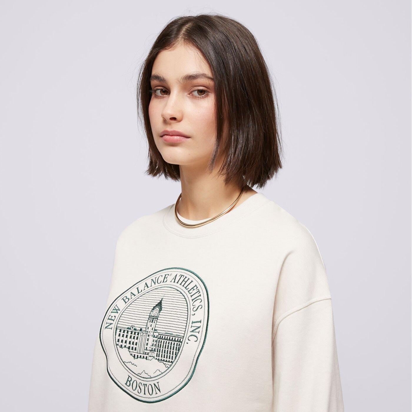 Дамски суичър NEW BALANCE СУИТЧЪР ATHLETICS TERRY OVERSIZED CREST wt43553lit цвят бежов