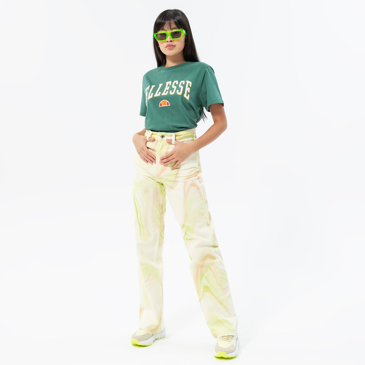 Дамска тениска ELLESSE ТЕНИСКА ALLOUI OVERSIZED ТЕНИСКА DGREEN sgp16699502 цвят зелен