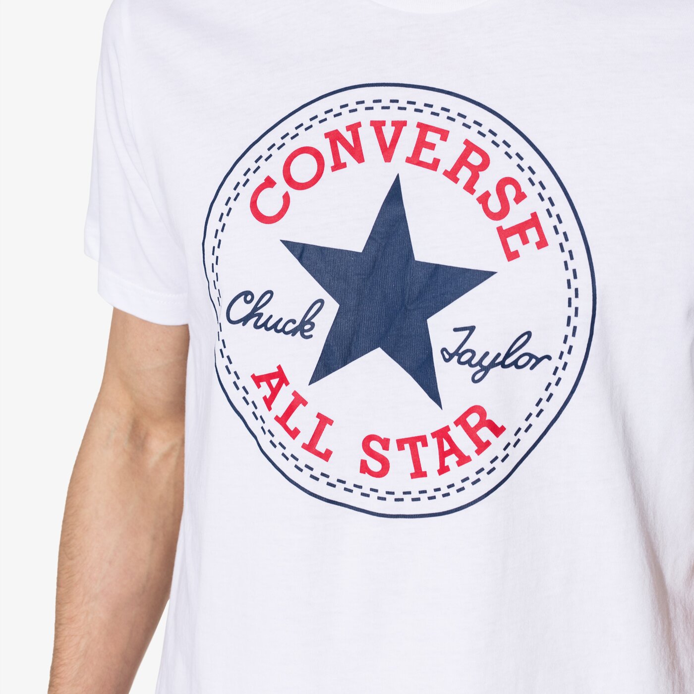 Мъжка тениска CONVERSE ТЕНИСКА SS CHUCK PATCH TEE 10007887-a04 цвят бял