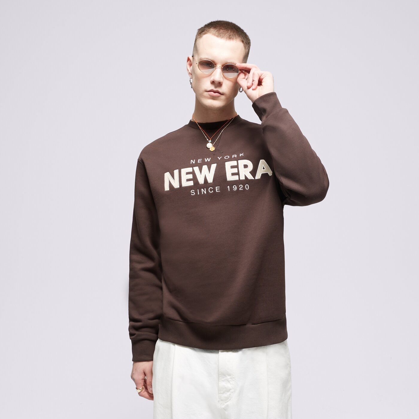 Мъжки суичър NEW ERA СУИТЧЪР NE WORDMARK CREW NECK 60424412 цвят кафяв