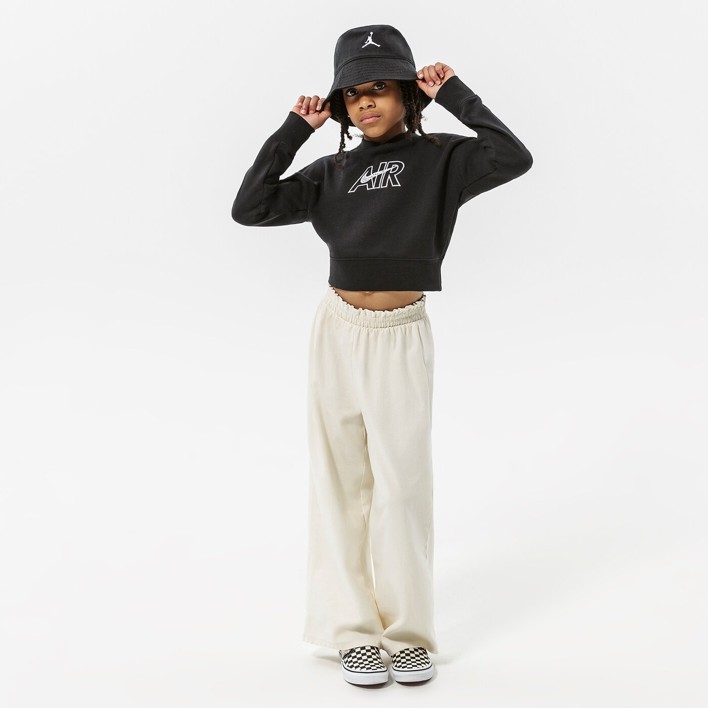 Детски суичър NIKE СУИТЧЪР С КАЧУЛКА G NSW AIR FT CROP HOODIE GIRL dm8372-010 цвят черен