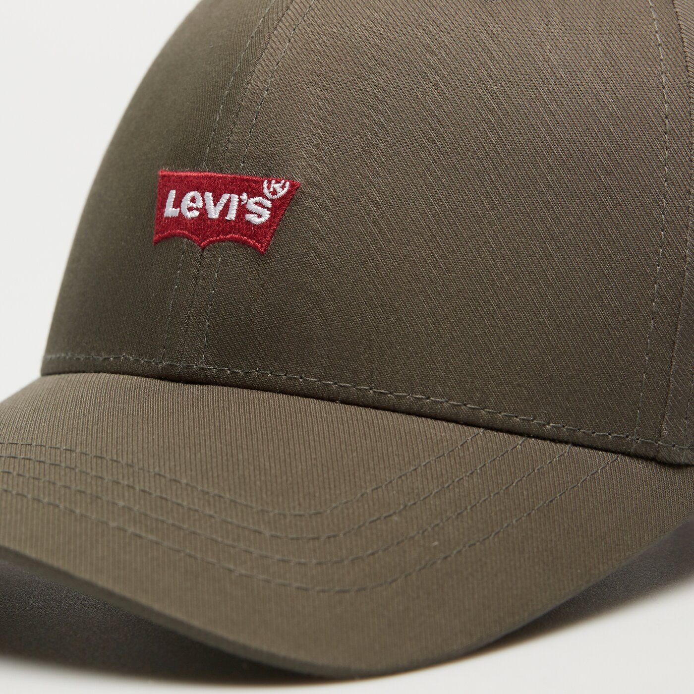Дамска шапка с козирка LEVI'S ШАПКА HOUSEMARK FLEXFIT CAP d7723-0005 цвят зелен