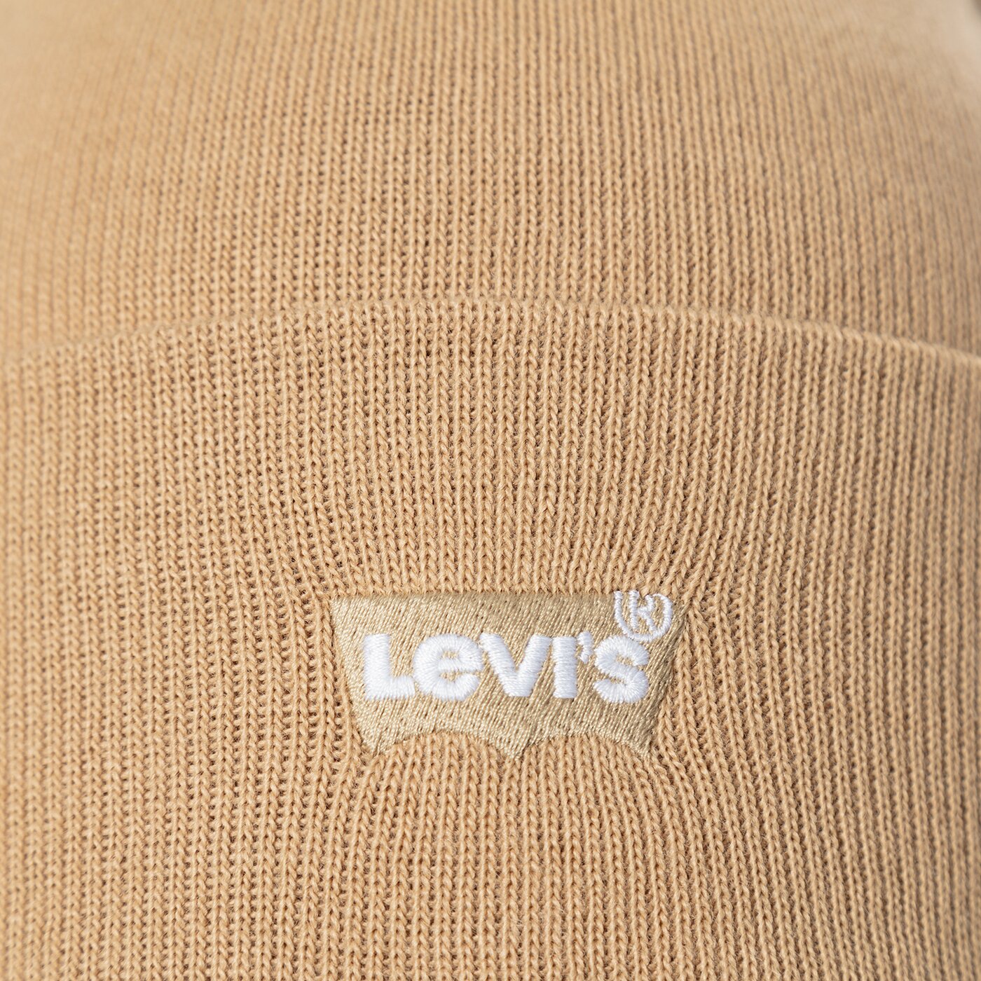 Дамска зимна шапка LEVI'S ШАПКА SLOUCHY BEANIE - TONAL BATWING d5459-0009 цвят бежов