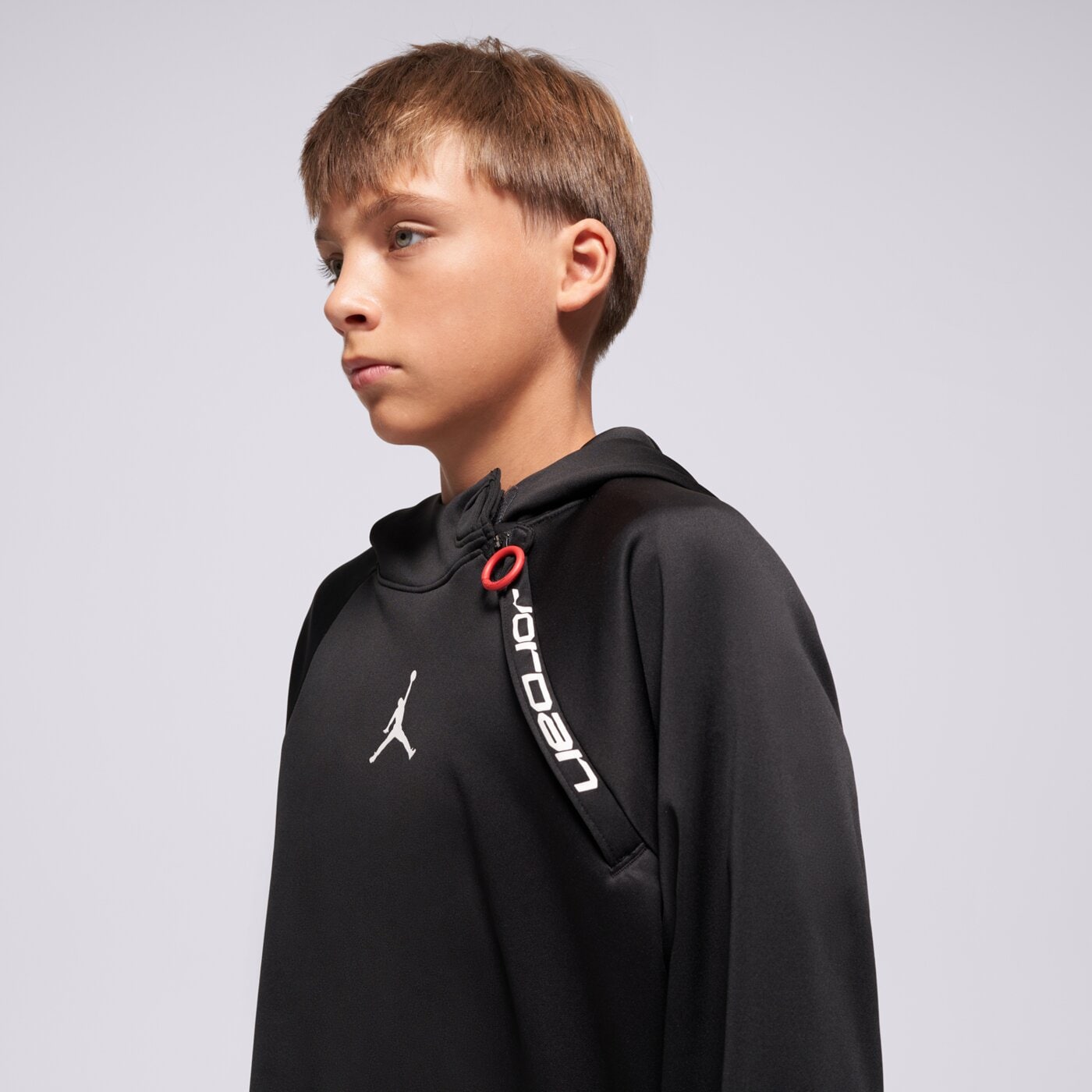 Детски суичър JORDAN СУИТЧЪР С КАЧУЛКА JDN UNISEX EASE FLC HOODIE BOY 95d567-023 цвят черен