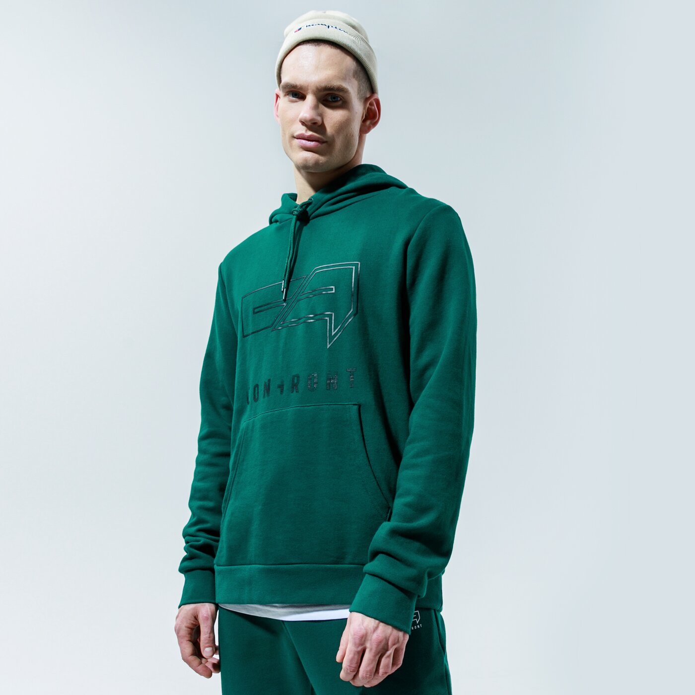 Мъжки суичър CONFRONT СУИТЧЪР С КАЧУЛКА BIG LOGO HOODY cf320blm38002 цвят зелен