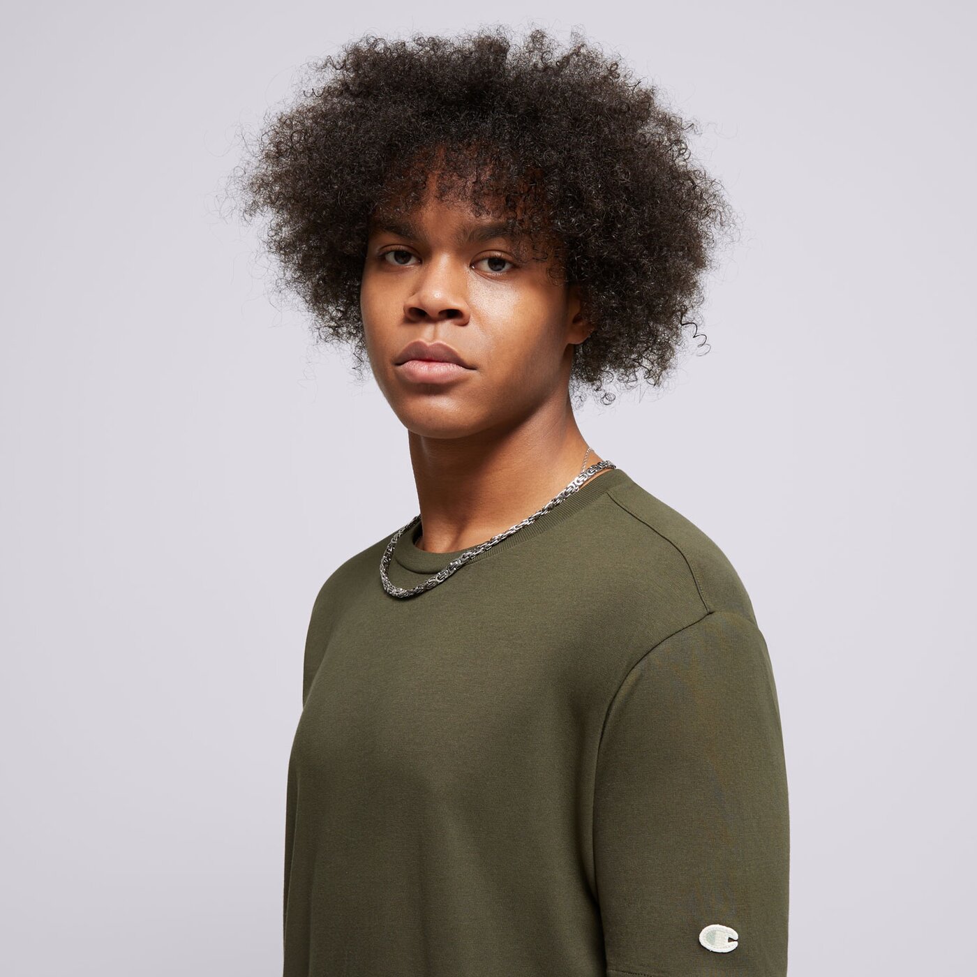 Мъжка тениска CHAMPION ТЕНИСКА CREWNECK ТЕНИСКА 220425gs508 цвят каки