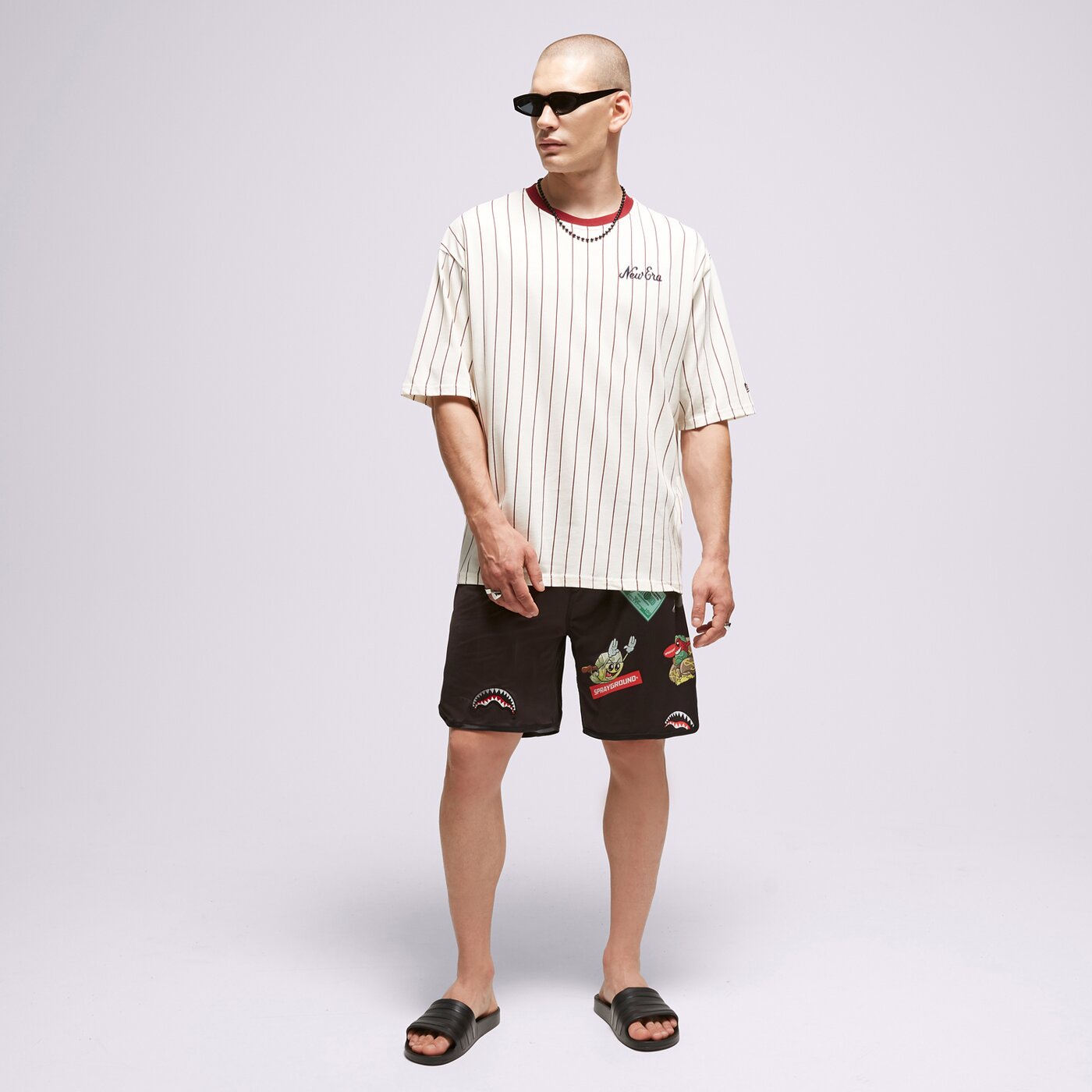 Мъжка тениска NEW ERA ТЕНИСКА NE PINSTRIPE OS NONE 60416429 цвят бял