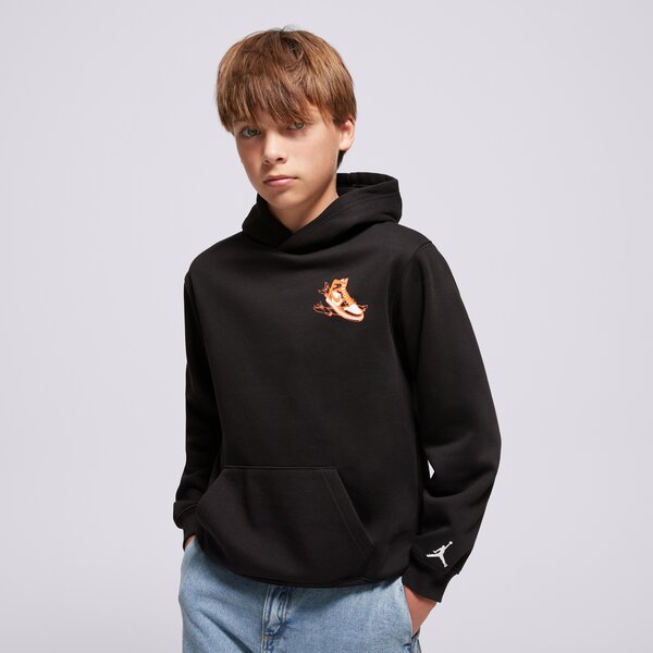 Детски суичър JORDAN СУИТЧЪР С КАЧУЛКА JDB AIR JORDAN HAS LANDED PO BOY 95f281-023 цвят черен