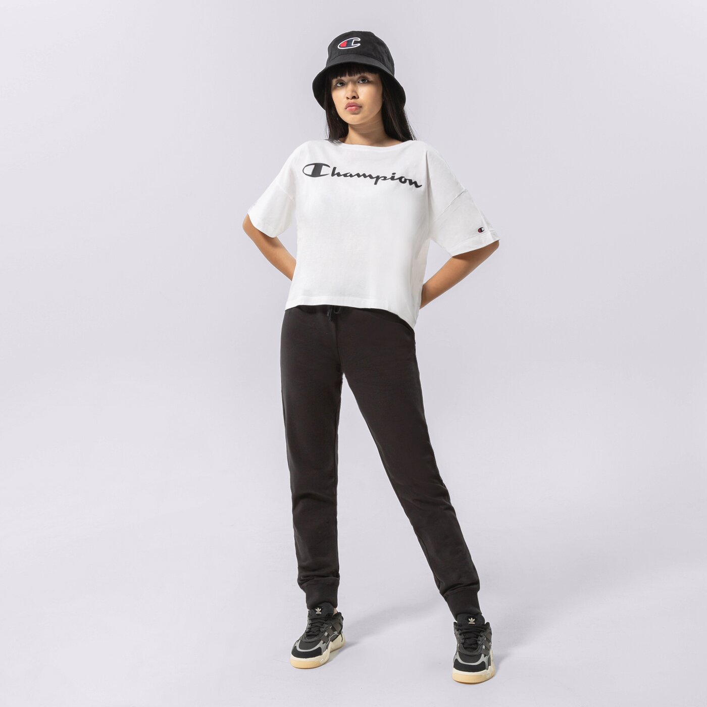 Дамски панталони CHAMPION ПАНТАЛОНИ RIB CUFF PANTS 114898kk001 цвят черен