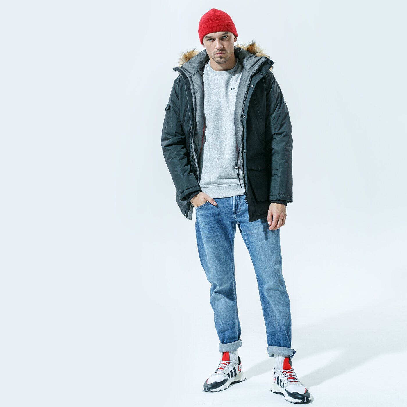 Мъжки суичър CHAMPION СУИТЧЪР CREWNECK SWEATSHIRT 214750em021 цвят сив