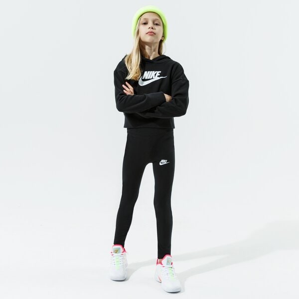 Детски суичър NIKE СУИТЧЪР С КАЧУЛКА SPORTSWEAR CLUB GIRL dc7210-010 цвят черен