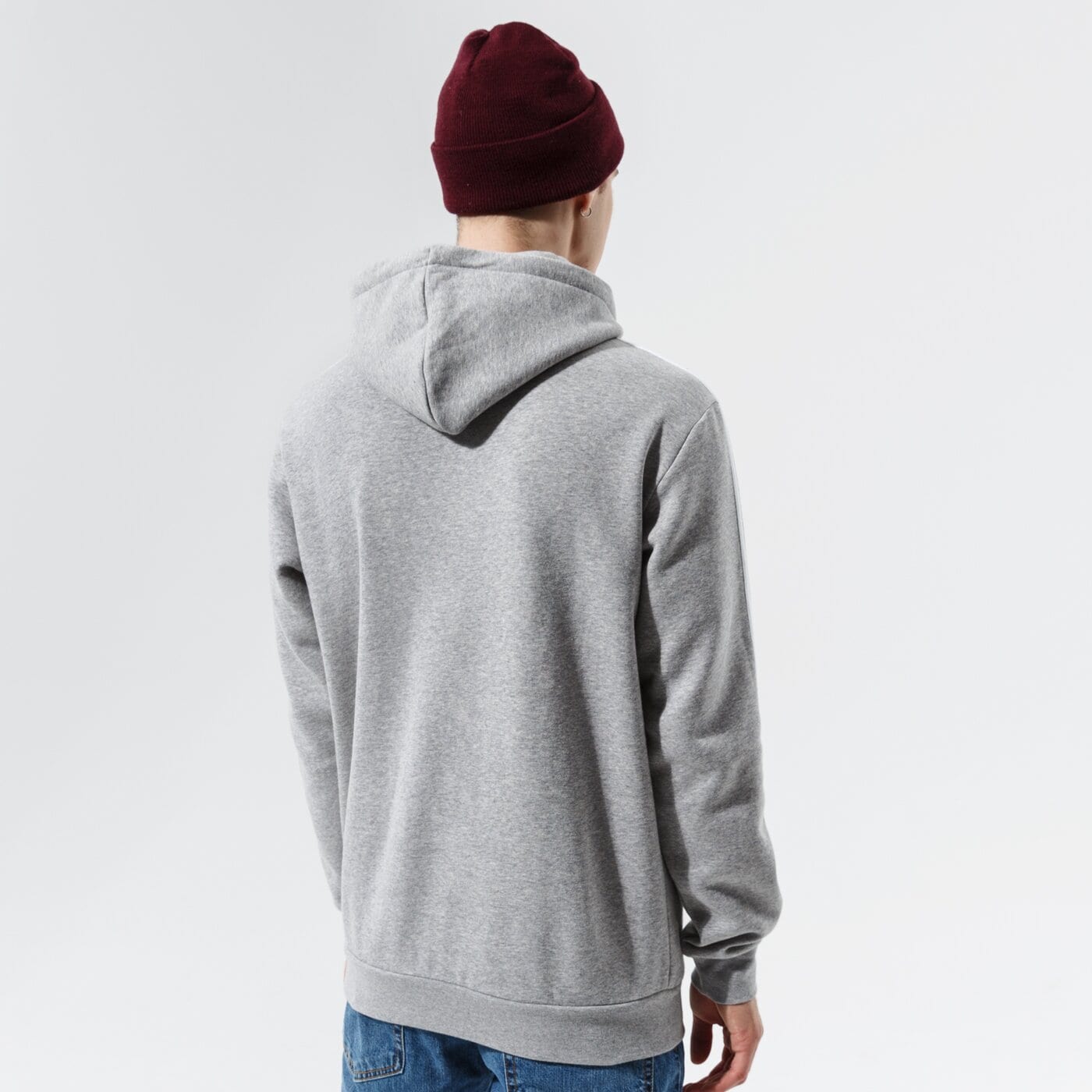 Мъжки суичър ADIDAS СУИТЧЪР С КАЧУЛКА 3-STRIPES HOODY h06675 цвят сив