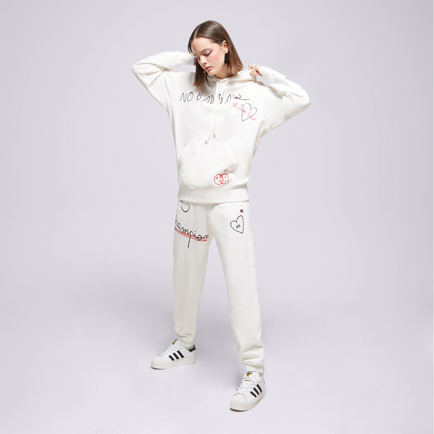 Дамски панталони CHAMPION ПАНТАЛОНИ ELASTIC CUFF PANTS 116287ww036 цвят бял