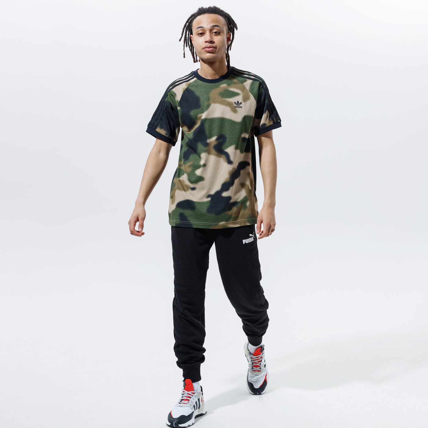 Мъжка тениска ADIDAS ТЕНИСКА CAMO AOP CALI T gn1882 цвят каки