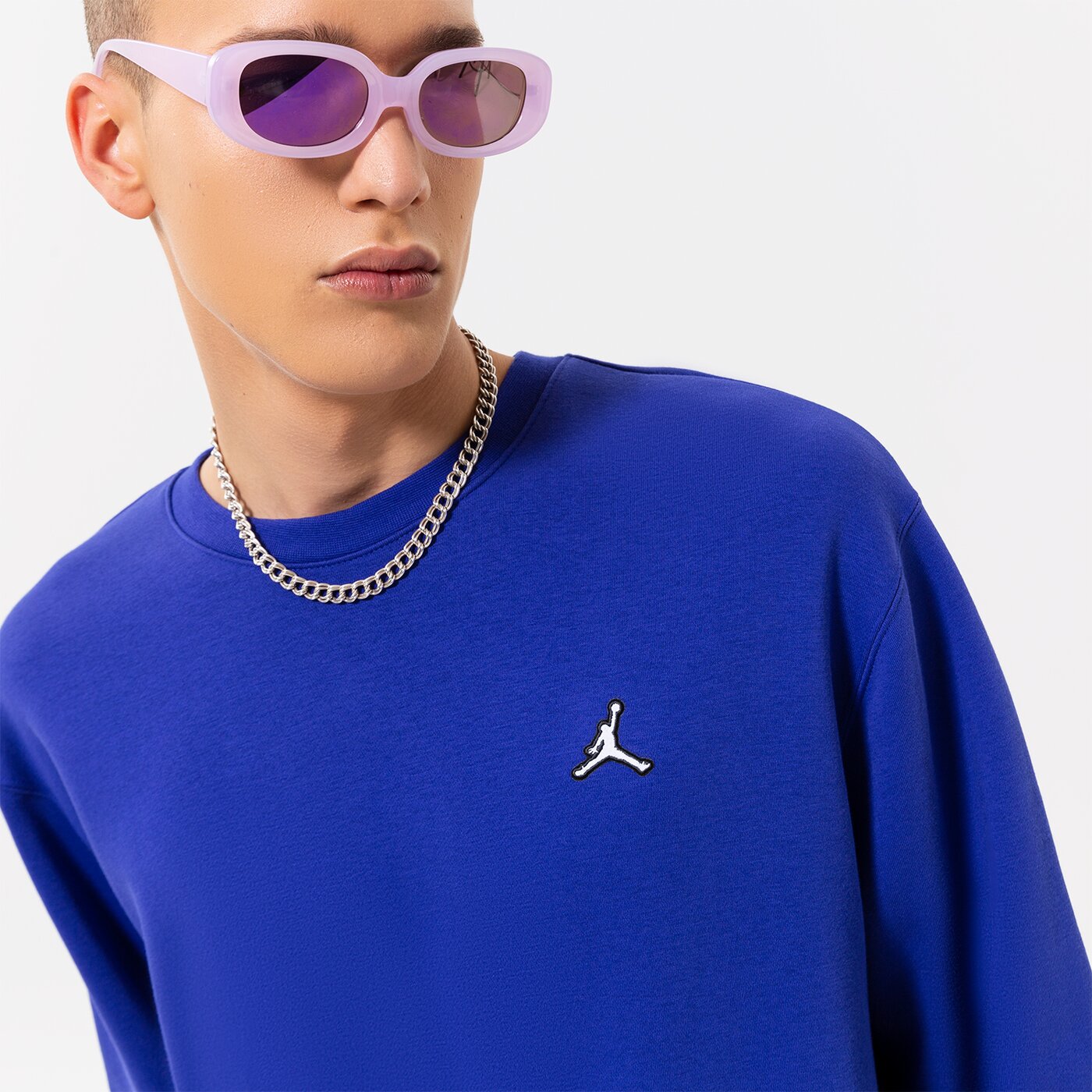 Мъжки суичър JORDAN  СУИТЧЪР M J ESSENTIAL FLEECE CREW dq7520-432 цвят син