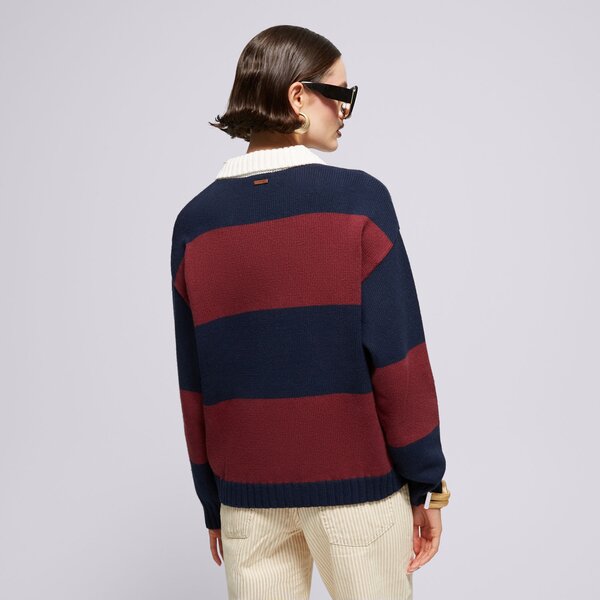 Дамски суичър LEVI'S ПУЛОВЕР IVY LEAGUE STRIPED SWEATER REDS a8504-0001 цвят бордо