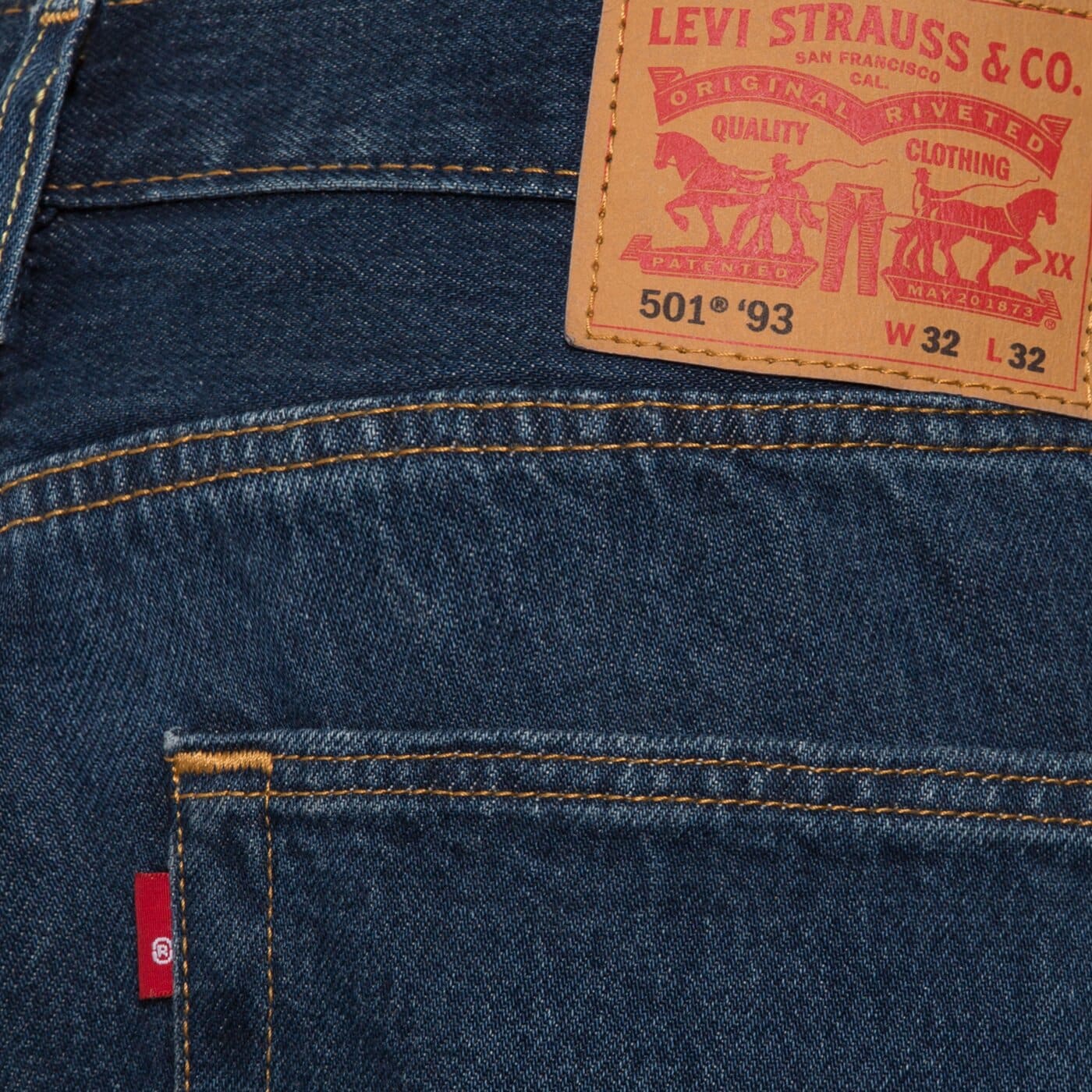Мъжки панталони LEVI'S ПАНТАЛОНИ 501® 93 STRAIGHT DARK INDIGO - FLAT FINISH 79830-0344 цвят син